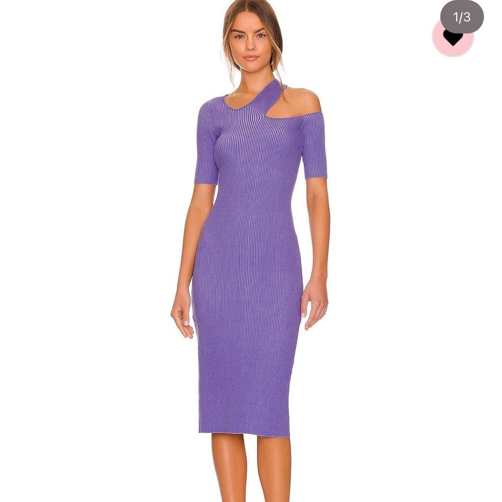 Two tone sweater rib midi dress